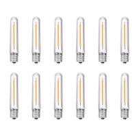 12 Pack Dimmable E12 Led Bulbs, 0.6W Led Candelabra Bulbs 2700K Warm White, Vintage T13 Led Replacement Light Bulbs For C7/E12 Bases S14 G40 Outdoor String Lights, Chandeliers, Candle, Night Lights