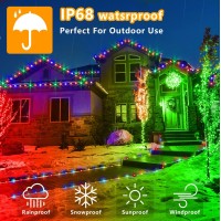 Glpe Solar String Lights Outdoor 2 Pack 66Ft 200Led Rope Lights Waterproof Color Changing Led Fairy Lights Solar Powered Tu