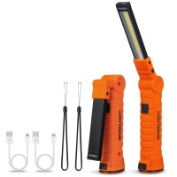 Led Rechargeable Work Lights Vagocom Flashlight Hand Tools Mens Dad Birthday Gift Magnetic Worklight 360Rotate 5 Modes Portable