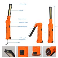 Led Rechargeable Work Lights Vagocom Flashlight Hand Tools Mens Dad Birthday Gift Magnetic Worklight 360Rotate 5 Modes Portable