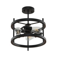 Joosenlux Flush Mount Ceiling Light 3 Lights Farmhouse Black Flush Mount Ceiling Light Fixture For Kitchen Island Stairway Hallway Foyer Kitchen Porch Entryway