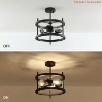 Joosenlux Flush Mount Ceiling Light 3 Lights Farmhouse Black Flush Mount Ceiling Light Fixture For Kitchen Island Stairway Hallway Foyer Kitchen Porch Entryway