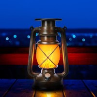 Hanging Solar Lantern Outdoor - Flickering Flame Solar Vintage Lantern, 2 Modes Waterproof Solar Hanging Lights For Camping, Garden, Patio, Deck, Yard, Path