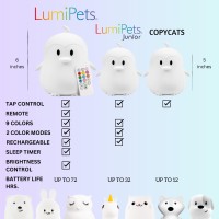 Lumipets Penguin Silicone Night Light Color Changing Lamp For Kids Room Usb Charging Remote Control Operated Animal Night Li