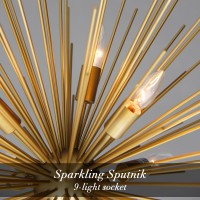 Ziralio Large Gold Sputnik Chandelier 30In Modern Dining Room Chandelier Light Fixture For Bedroom Foyer Kitchen Entryway St