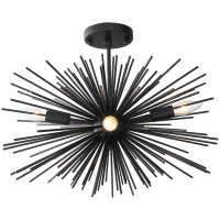 Ziralio Black Sputnik Chandelier Modern Dining Room Chandelier Light Fixture Flush Mount Ceiling Light For Bedroom Kitchen Islan