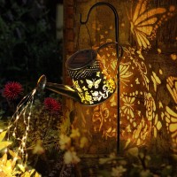 Fimago Watering Can With Lights Solar Lights Outdoor Butterfly Art Garden Decor Hanging Metal Waterproof Solar Lanterns For Wal