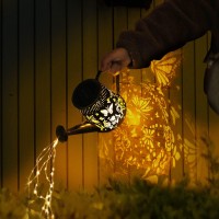 Fimago Watering Can With Lights Solar Lights Outdoor Butterfly Art Garden Decor Hanging Metal Waterproof Solar Lanterns For Wal