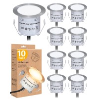 Recessed Led Deck Light Kits(10 Pack), 12V Low Voltage Landscape Lighting, Ip67 Waterproof Outdoor Step Stair Lights, Warm White Deck Lighting For Garden,Yard Steps,Stair,Patio,Floor,Decoration