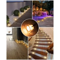 Recessed Led Deck Light Kits(10 Pack), 12V Low Voltage Landscape Lighting, Ip67 Waterproof Outdoor Step Stair Lights, Warm White Deck Lighting For Garden,Yard Steps,Stair,Patio,Floor,Decoration