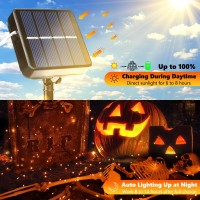 Joomer Orange Halloween Solar String Lights 2Pack Total 100Ft 300Led 8 Modes Solar Fairy Lightswaterproof Lights Black Wire For