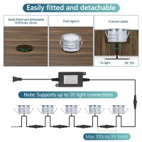 Hiboitec Recessed Led Deck Light Kits With Remote Control F42Mm, 10 Pack Deck Lighting Ip67 Waterproof, 12V Low Voltage In Ground Outdoor Led Landscape Lighting For Yard, Garden, Patio, Stair