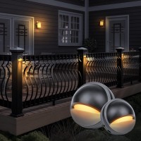 Hiboitec Low Voltage Led Deck Lights, 2.5W Landscape Step Stair Railing Light Ip67 Waterproof, Outdoor Accent Lighting Garden Post Fence Light 2700K Warm 12-36V Ac/Dc Ul-Listed Cord 6 Pack