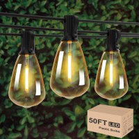 Svater Outdoor String Lights, 50Ft Patio String Lights With 25+1 St38 Dimmable Led Shatterproof Waterproof Bulbs, Connectable Hanging Lights For Bistro Backyard Porch Balcony Party