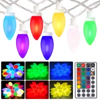 Recesky Rgb Christmas String Lights, 35 Led 22Ft C9 Bulbs Color Changing Christmas Lights With Remote, Multicolor Connectable Christmas Lighting For Yard House Xmas Tree Garland Christmas Decorations