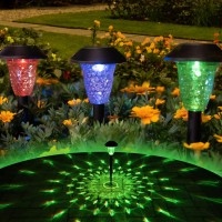 Gisanty Solar Pathway Lights, 12 Pack Color Changing Solar Outdoor Lights Ip44 Waterproof Solar Powered Garden Lights Auto On/Off Solar Walkway Lights Decoration For Lawn,Yard,Pathway