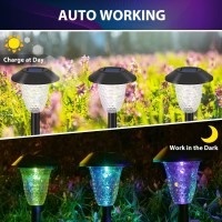 Gisanty Solar Pathway Lights, 12 Pack Color Changing Solar Outdoor Lights Ip44 Waterproof Solar Powered Garden Lights Auto On/Off Solar Walkway Lights Decoration For Lawn,Yard,Pathway