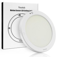 Youtob Motion Sensor Led Ceiling Light 15W 1300Lm Flush Mount Ceiling Light Ceiling Light Fixture For Indoor Stairs Closets R