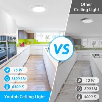 Youtob Motion Sensor Led Ceiling Light 15W 1300Lm Flush Mount Ceiling Light Ceiling Light Fixture For Indoor Stairs Closets R