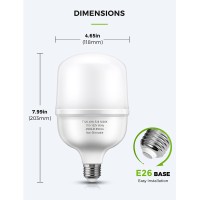 Lohas Super Bright Light Bulbs, 350-400W Equivalent, 4500Lm E26 Garage Led Bulb, 5000K Daylight, 40 Watt High Lumen Light Bulb, W/E39 Adapter For Commercial Warehouse Workshop Factory Backyard, 2 Pack