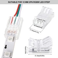 20 Pieces 3 Pin Led Light Connectors Strip To Wire Quick Connector Led Extension 3 Pin Led Strip Connector 10 Mm Terminal Strip