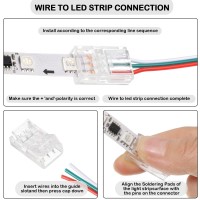 20 Pieces 3 Pin Led Light Connectors Strip To Wire Quick Connector Led Extension 3 Pin Led Strip Connector 10 Mm Terminal Strip