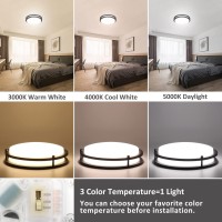 Hisoo Flush Mount Ceiling Light, 10 Inch Ceiling Light Fixture 24W [250W Equiv] 2200Lm, 3000K/4000K/5000K Hallway Light Fixtures Ceiling Dimmable For Bedroom, Bathroom, Kitchen, Etl Listed-2 Pack