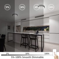 Hisoo Flush Mount Ceiling Light, 10 Inch Ceiling Light Fixture 24W [250W Equiv] 2200Lm, 3000K/4000K/5000K Hallway Light Fixtures Ceiling Dimmable For Bedroom, Bathroom, Kitchen, Etl Listed-2 Pack