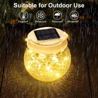 Brizled Solar Lantern Lights 2 Pack Outdoor Led Solar Hanging Lantern Lights With Star Projection Warm White Solar Garden Ligh