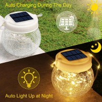 Brizled Solar Lantern Lights 2 Pack Outdoor Led Solar Hanging Lantern Lights With Star Projection Warm White Solar Garden Ligh