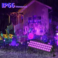 Thecham 100W Led Black Lights Bar 104 Leds Blacklight Flood Light For Black Light Party For Glow Party Bedroom Halloween F