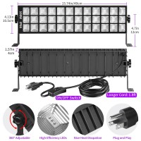 Thecham 100W Led Black Lights Bar 104 Leds Blacklight Flood Light For Black Light Party For Glow Party Bedroom Halloween F