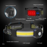 Netcan Led Headlamp Rechargeable, 1200 Lumens Super Bright Head Lamp With 10 Modes, 90Tilt Comfortable Headlamp Flashlights, Ipx4 Waterproof Headlight For Outdoor Camping, Hiking, Running, Fishing