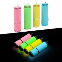 Adecco Llc 9 Led Glow In Dark Flashlights, 8 Pack Rubber Coated Small Flashlights With Straps, Portable Handy Lights For Camping, Hiking, Indoor, Assorted Colors