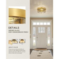 Femila 12 Ceiling Light Fixture 2Light Flush Mount Light For Bedroom Kitchen Dining Room Hallway Entryway Brass Gold Finish