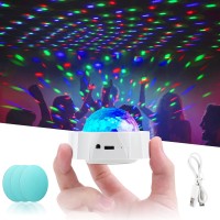 Uraqt Mini Disco Ball Light,7 Colors And 3 Adjustment Modes Car Interior Dj Ball Light With Sound Activated Function Usb Rechargeable Dimmable Disco Light For All Parties And Car Interior Decoration