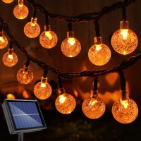 Lomotech Orange Solar Halloween Lights 72Ft 100 Led Halloween Globe Lights 8 Modes Waterproof Halloween Lights For Halloween D