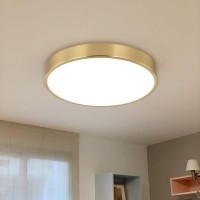 Sottae 2 Pack 9 Inch Brushed Gold Metal Flush Mount Led Ceiling Light3000K5000K Thin Round Low Profile Ceiling Lampmodern Sur