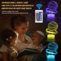 Lmgy Basketball Night Light 3D Illusion Led Lamp 16 Colors Dimmable With Remote Control Smart Touch Best Christmas Birthday Gi