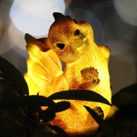 Xurleq Garden Solar Light Outdoor Decor, Resin Squirrel Solar Led Light For Outdoor, Animal Waterproof Light For Flower Fence Lawn Passage Walkway Courtyard Party Decoration, Squirrel