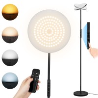 Floor Lamp, Upgraded 36W 3000Lm Super Bright Torchiere Led Floor Lamps For Living Room, Stepless Dimmable Color Temperature 2700K-6500K With Remote & Touch Control, Standing Light For Bedroom Office