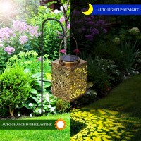 2 Pack Solar Lanterns Outdoor Waterproof - Metal Solar Garden Lights, Solar Outdoor Lights Decorative For Patio Porch Yard Garden Decor For Outside (Bronze)