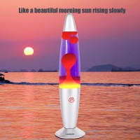 Lamzzp Liquid Motion Magma Lamp Purple Lamps For Adults Kids 135Inch Silver Base Motion Lamp With Orange Wax In Purple Liquid