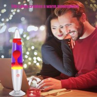 Lamzzp Liquid Motion Magma Lamp Purple Lamps For Adults Kids 135Inch Silver Base Motion Lamp With Orange Wax In Purple Liquid