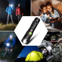 Darkbeam Led Flashlight Rechargeable Usb 2000 High Lumens Small And Bright Pocket Flashlights Focus Adjustable Water Resistant