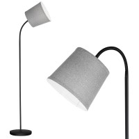 Auquee Led Floor Lamp Standing Lamp For Living Room With Linen Lamp Shade Adjustable Gooseneck Modern Reading Light Floor Lamps