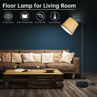 Auquee Led Floor Lamp Standing Lamp For Living Room With Linen Lamp Shade Adjustable Gooseneck Modern Reading Light Floor Lamps