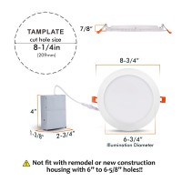 Cloudy Bay [4 Pack] 8 Inch Smart Wifi Led Recessed Lights,20W Rgbcw Color Changing Recessed Lighting,Compatible With Alexa And Google Home Assistant,No Hub Required,2700K-6500K,Cri90+ Wet Location