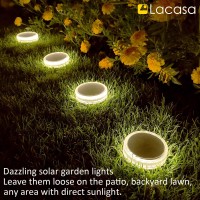 Lacasa Solar Deck Lights, 4 Pack 30Lm Outdoor Solar Powered Step Lights, Led Dock Lights Natural White 4000K Light Up All Night Ip68 Waterproof Auto On/Off For Garden Stairs Driveway Pathway Lighting