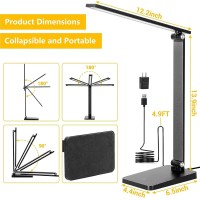 Led Desk Lamp For Home Office 3 Levels Dimmable Desk Light With Usb Charging Port Small Study Lamp Reading Light For Table B